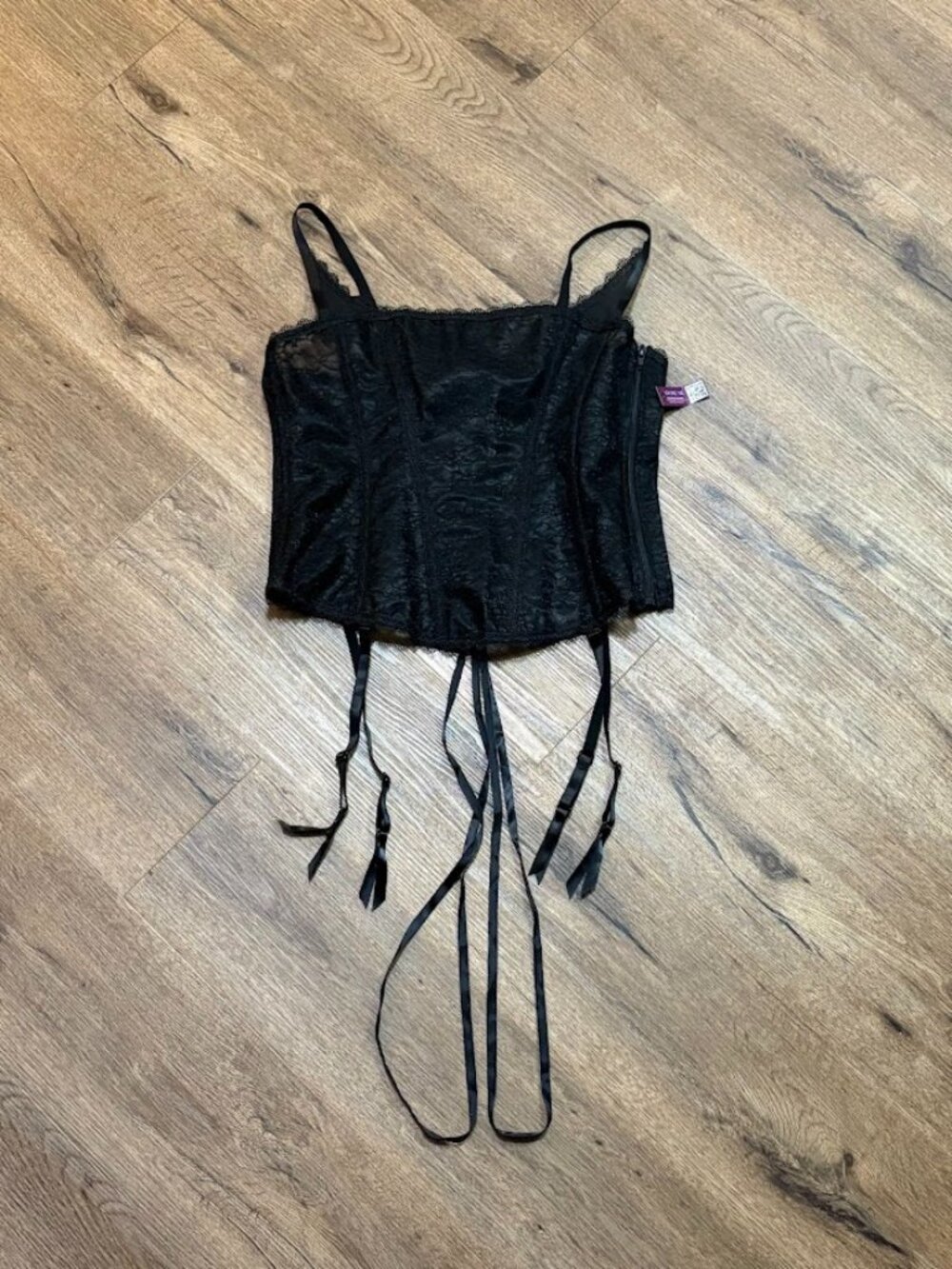 Adore Me Black Lace Garter Corset Bustier NWT Size 0X